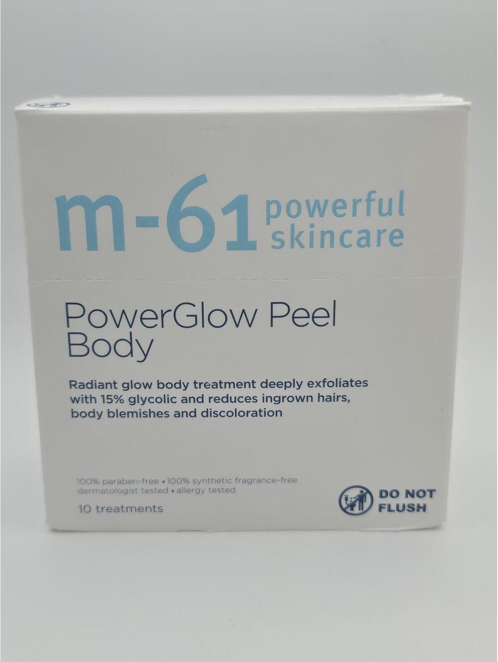 M-61 PowerGlow Peel Body Pads Glycolic Exfoliating Treatment 10 Pack
